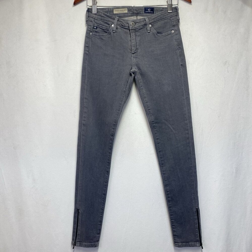 AG Adriano Goldschmied Ankle Zip-up Legging Skinny Jeans Women Size25R Gray Wash